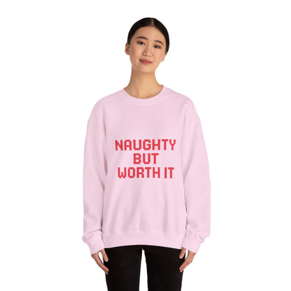 Naughty But Worth It Christmas Unisex Heavy Blend™ Crewneck Sweatshirt