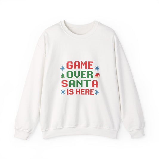 Game Over Santa Is Here Christmas Unisex Heavy Blend™ Crewneck Sweatshirt
