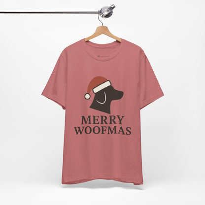 Merry Woofmas Christmas Unisex Jersey Short Sleeve Tee T-shirt