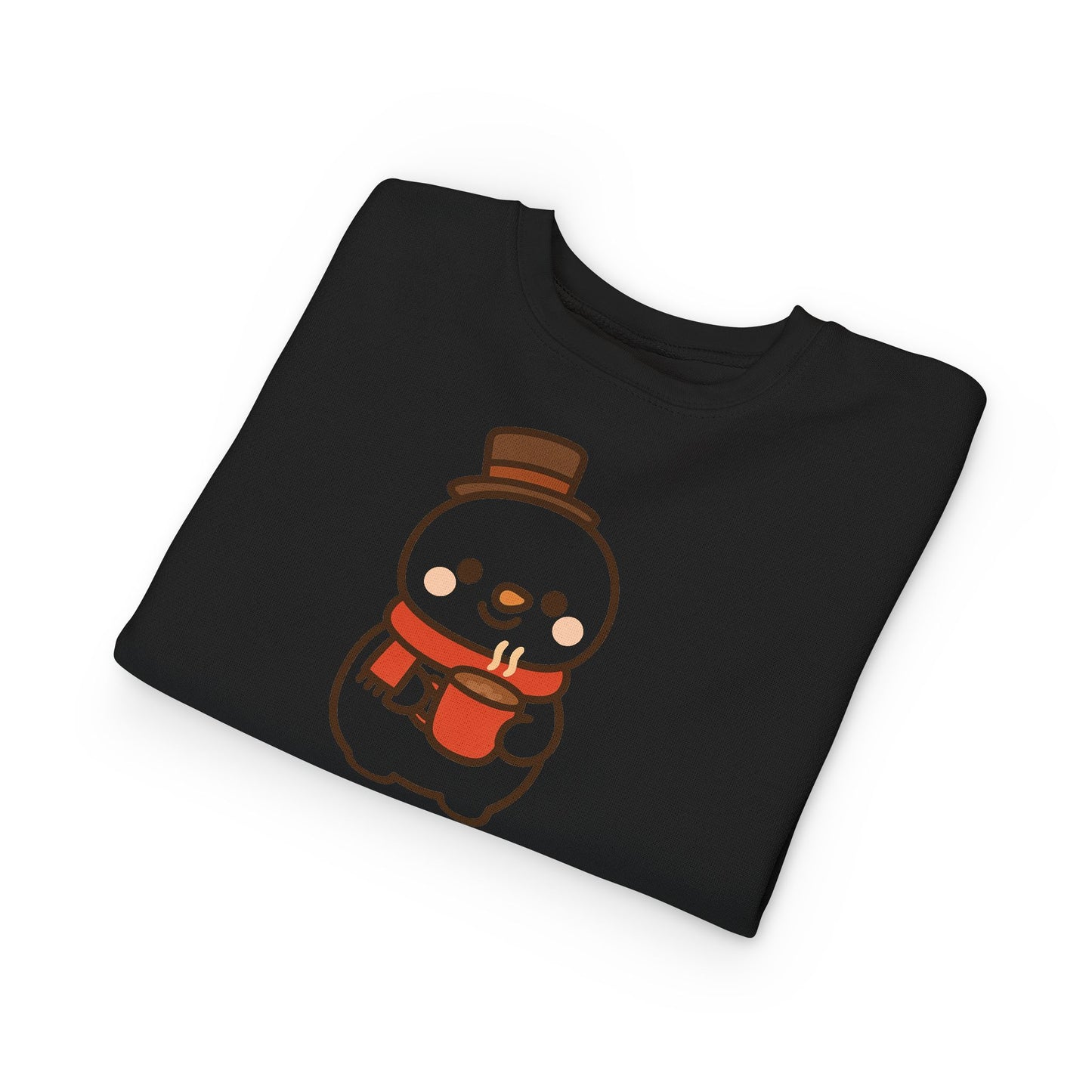 Snowman Drinking Hot Choco Toddler Sweatshirt