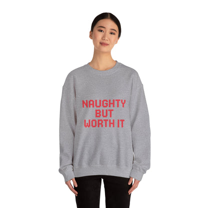 Naughty But Worth It Christmas Unisex Heavy Blend™ Crewneck Sweatshirt