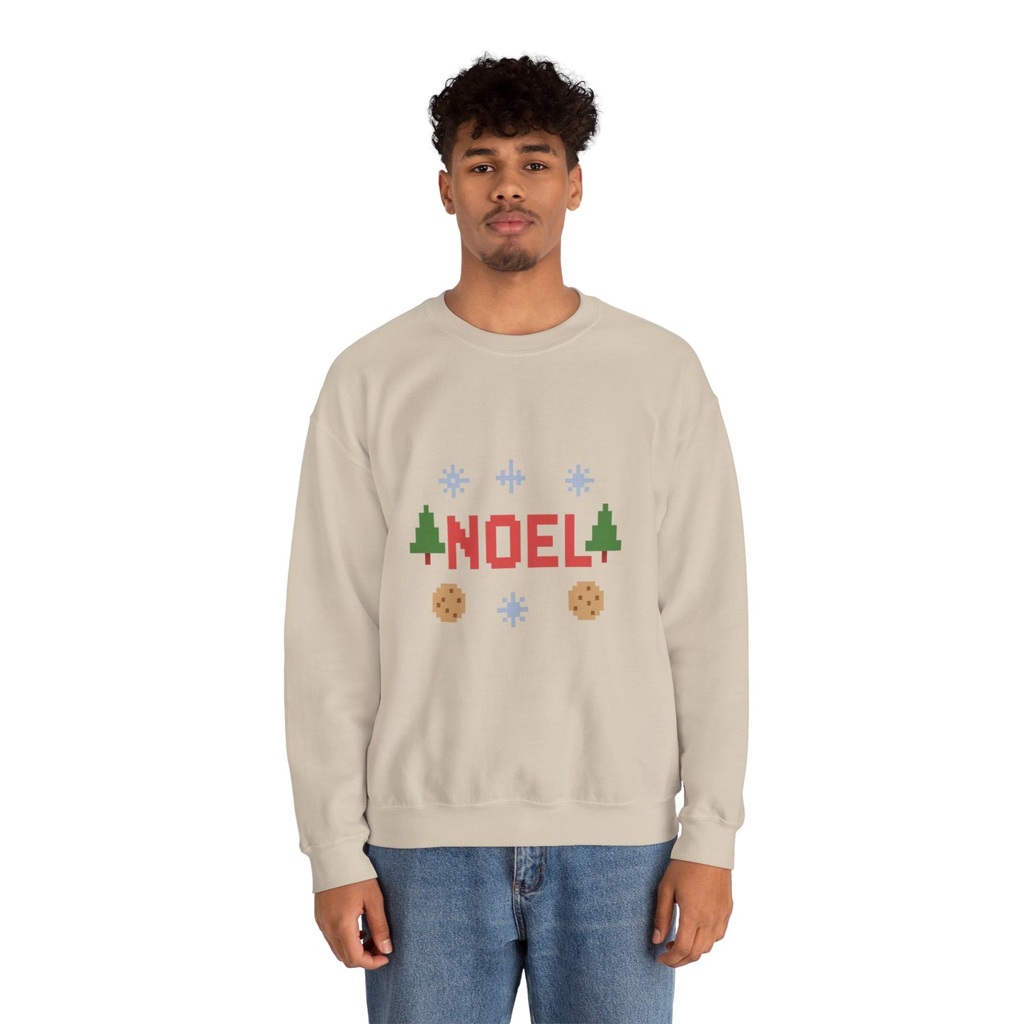 Christmas Noel In Pixel Unisex Heavy Blend™ Crewneck Sweatshirt
