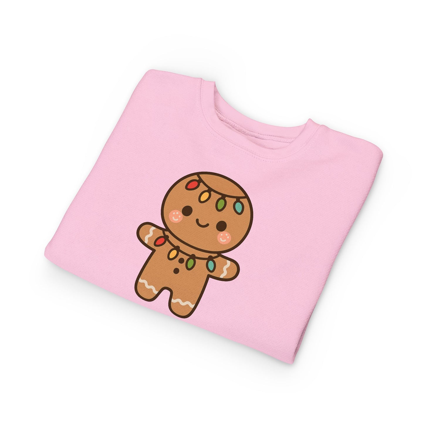 Gingerbread Cookie Decorated With Lights Christmas Toddler Sweatshirt