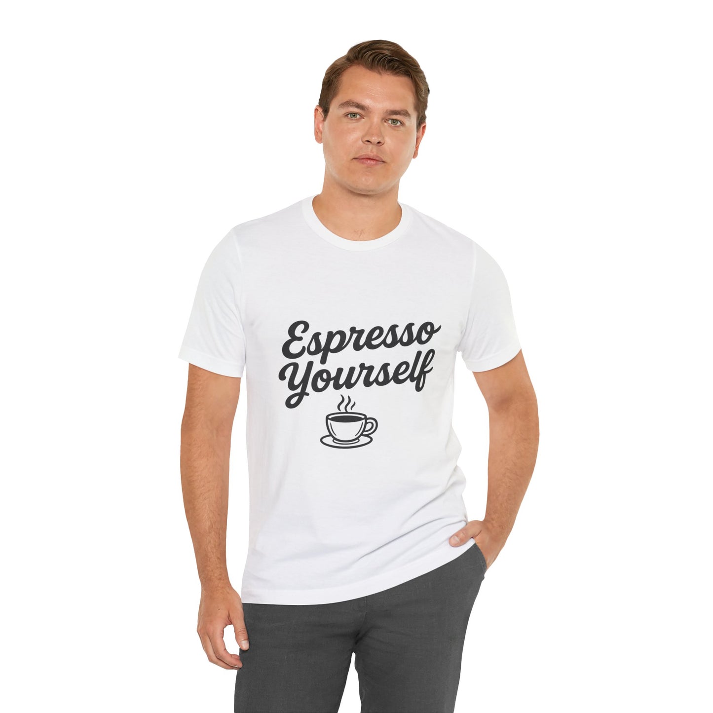 Espresso Yourself Coffee Cup Illustrated Unisex Jersey Short Sleeve Tee T-shirt