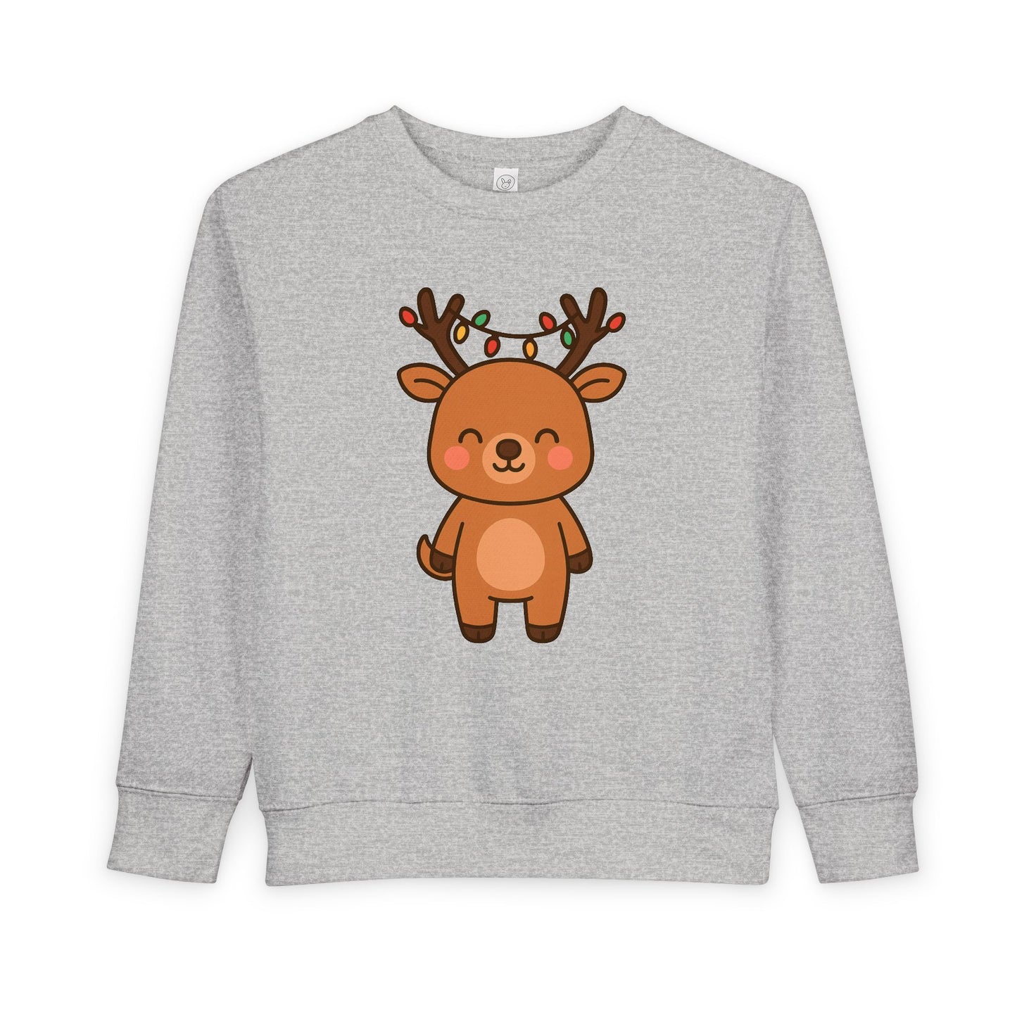 Reindeer Decorated With Lights Christmas Toddler Sweatshirt