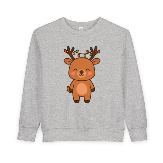 Reindeer Decorated With Lights Christmas Toddler Sweatshirt