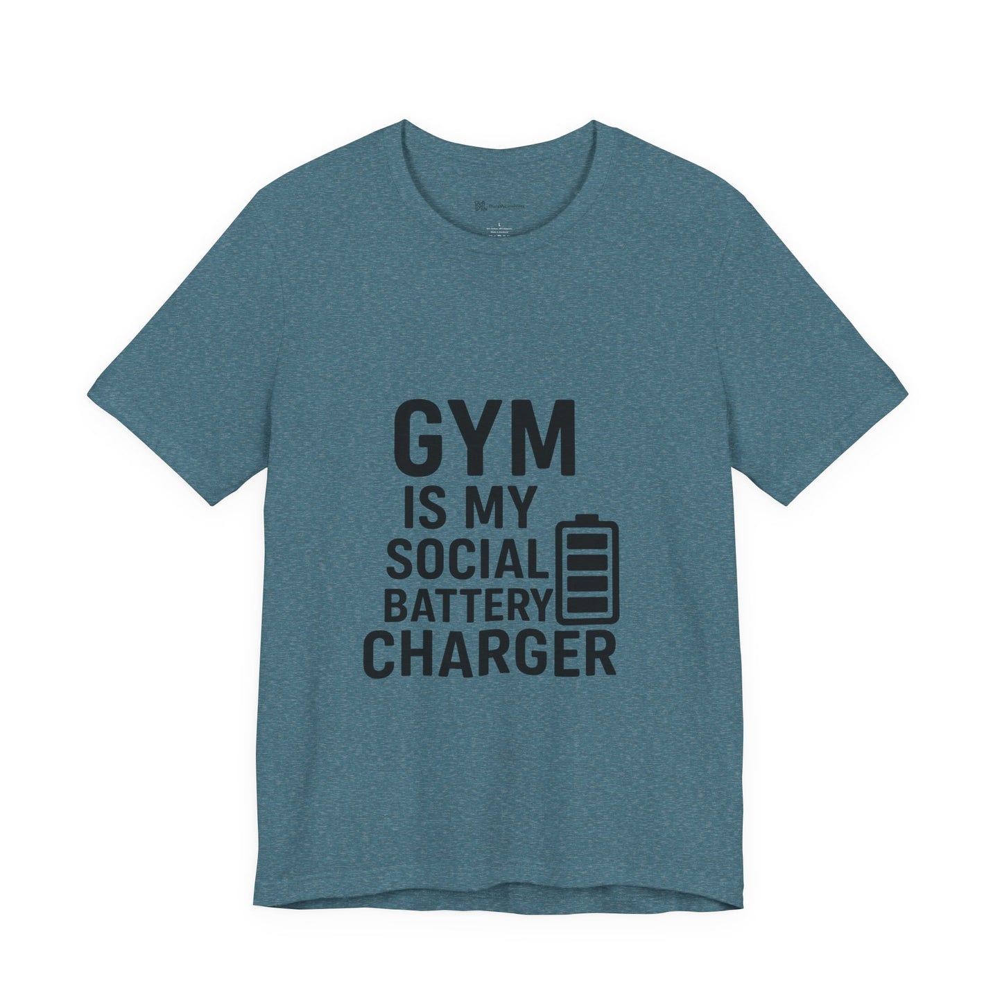 Gym Is My Social Battery Bar Unisex Jersey Short Sleeve Tee T-shirt