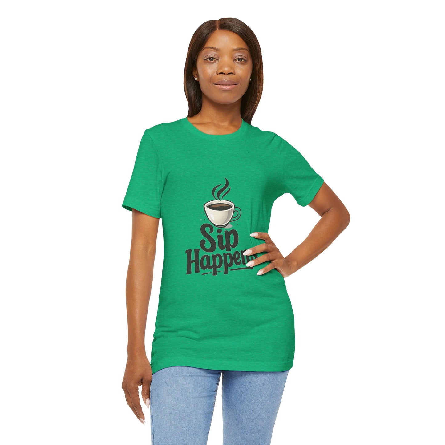 Sip Happens Coffee Cup Unisex Jersey Short Sleeve Tee T-shirt