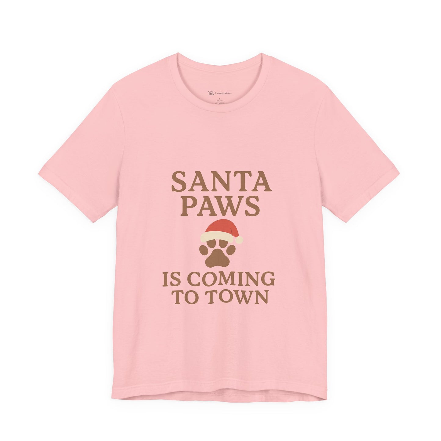 Santa Paws Is Coming To Town Christmas Unisex Jersey Short Sleeve Tee T-shirt