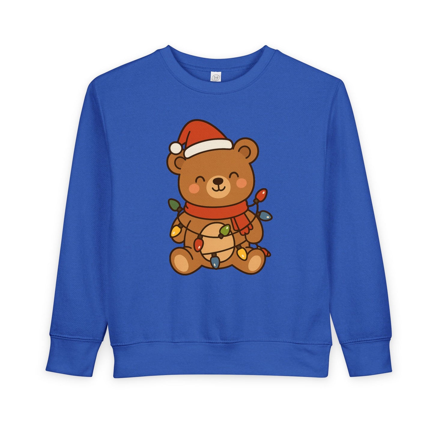 Teddy Bear With Christmas Lights And Hat Toddler Sweatshirt