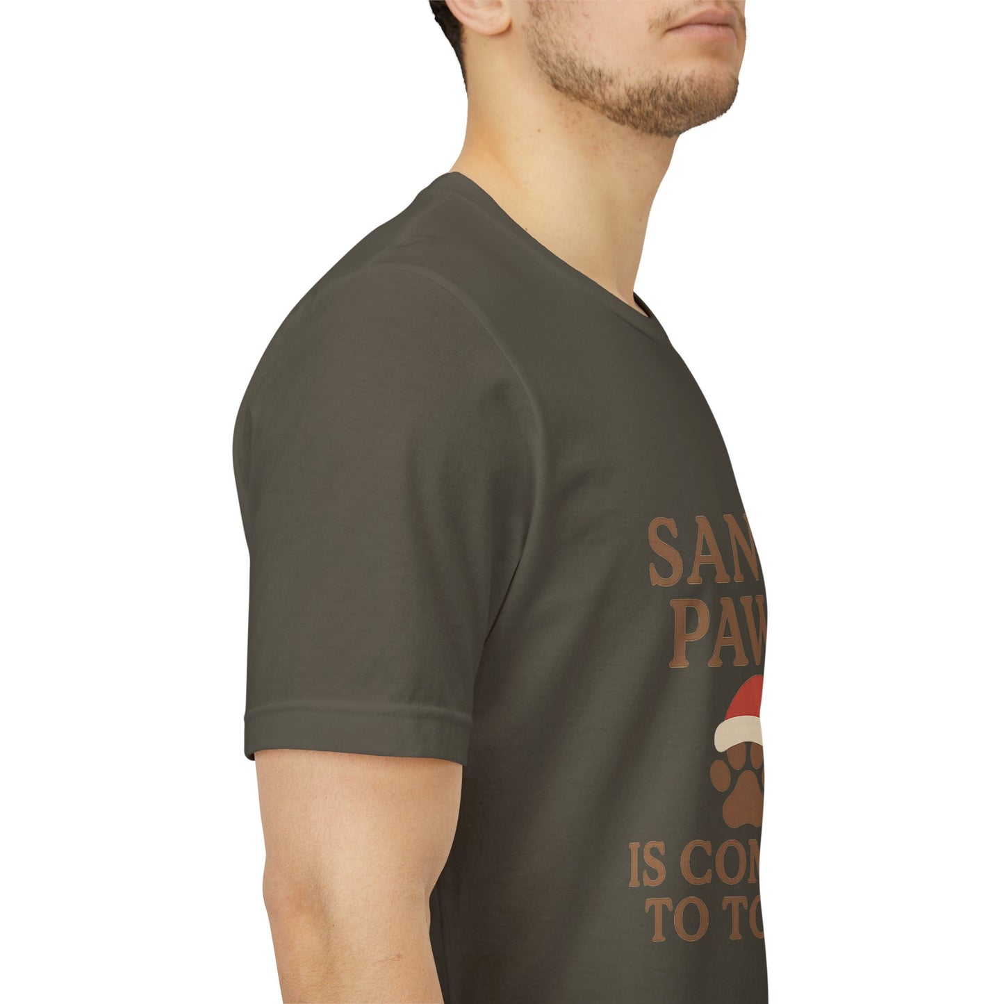 Santa Paws Is Coming To Town Christmas Unisex Jersey Short Sleeve Tee T-shirt