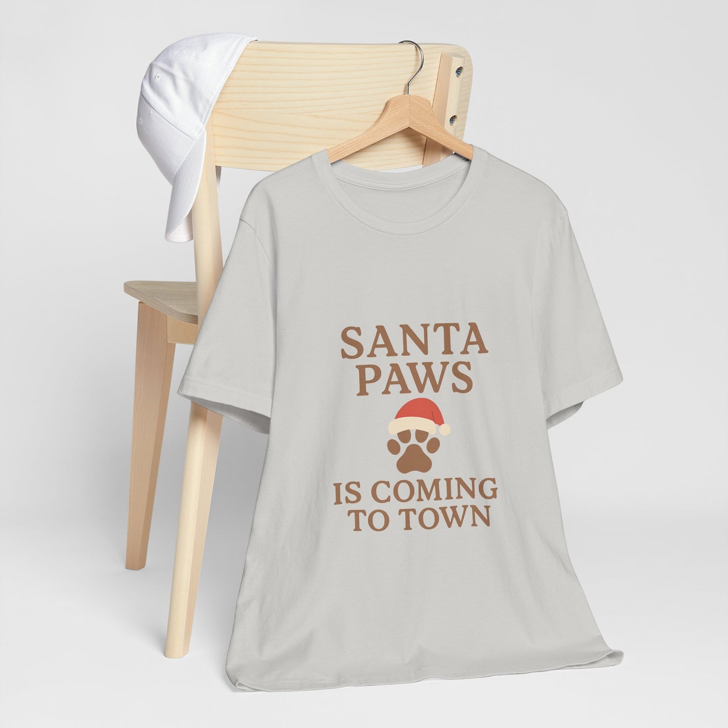 Santa Paws Is Coming To Town Christmas Unisex Jersey Short Sleeve Tee T-shirt