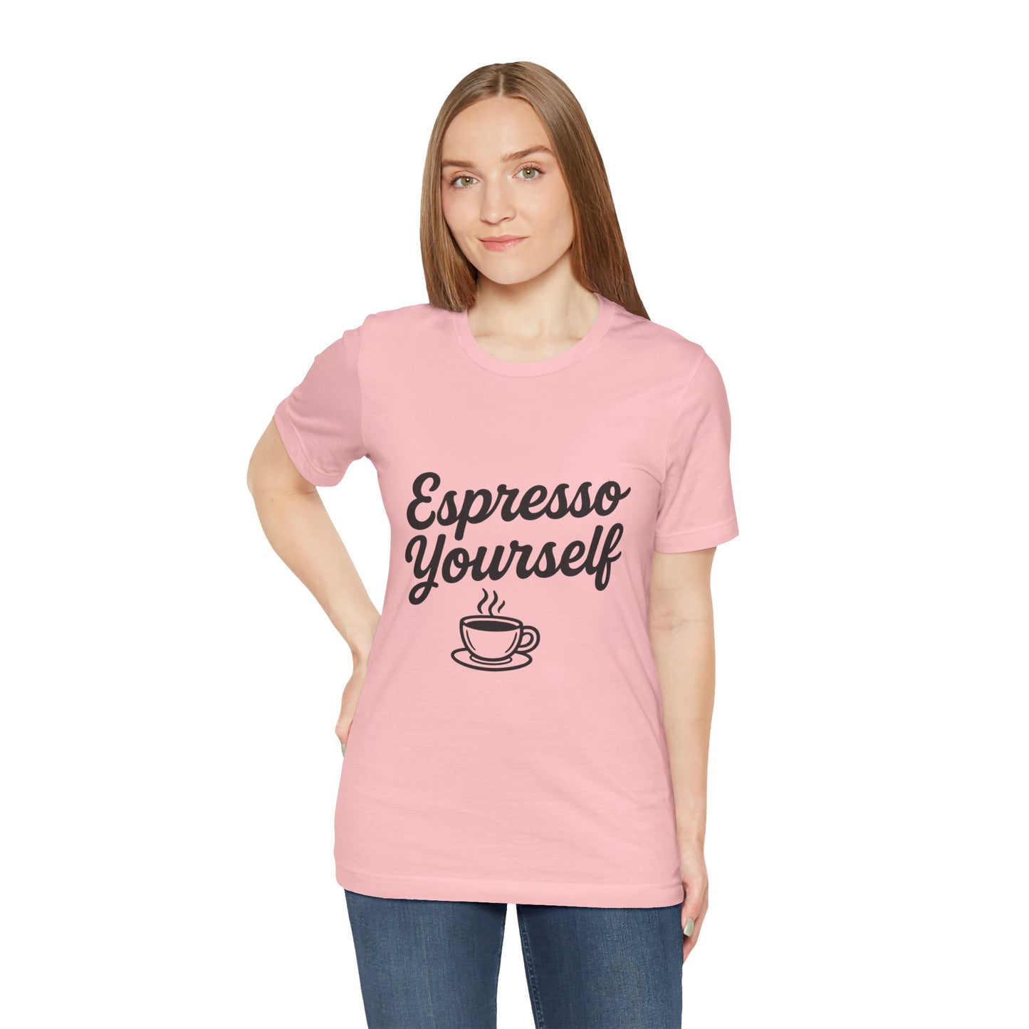 Espresso Yourself Coffee Cup Illustrated Unisex Jersey Short Sleeve Tee T-shirt