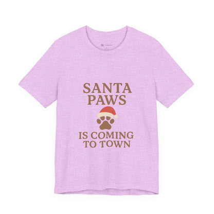 Santa Paws Is Coming To Town Christmas Unisex Jersey Short Sleeve Tee T-shirt