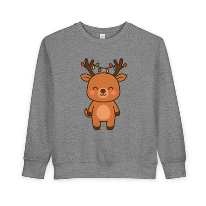 Reindeer Decorated With Lights Christmas Toddler Sweatshirt