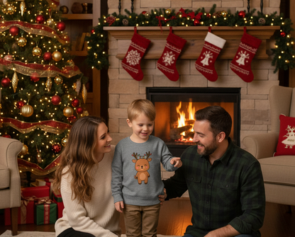 Reindeer Decorated With Lights Christmas Toddler Sweatshirt