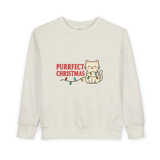 Puurfect Christmas Kitty Cat With Lights Toddler Sweatshirt