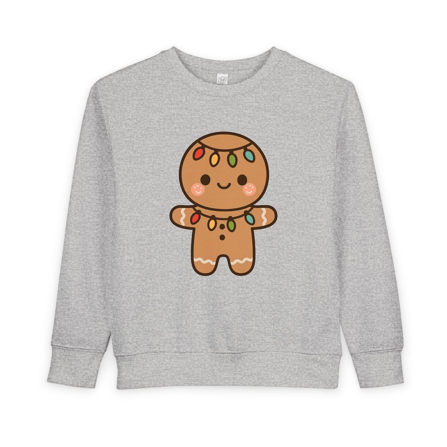 Gingerbread Cookie Decorated With Lights Christmas Toddler Sweatshirt
