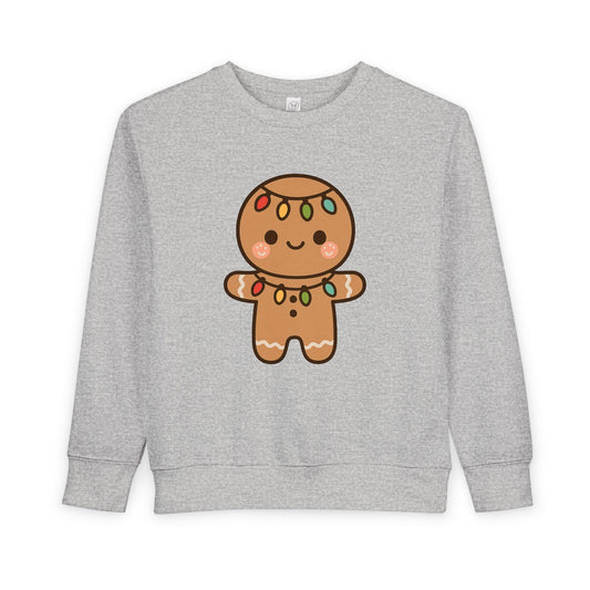 Gingerbread Cookie Decorated With Lights Christmas Toddler Sweatshirt