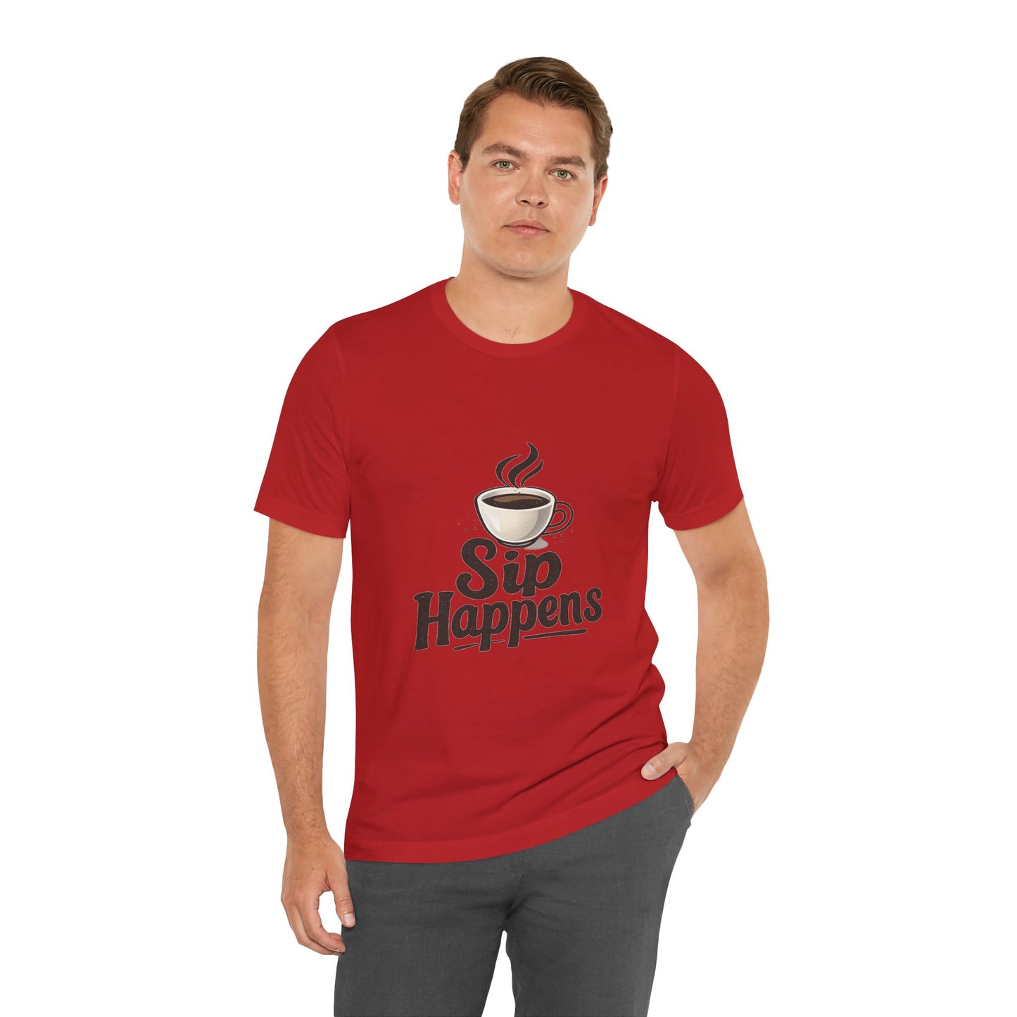 Sip Happens Coffee Cup Unisex Jersey Short Sleeve Tee T-shirt