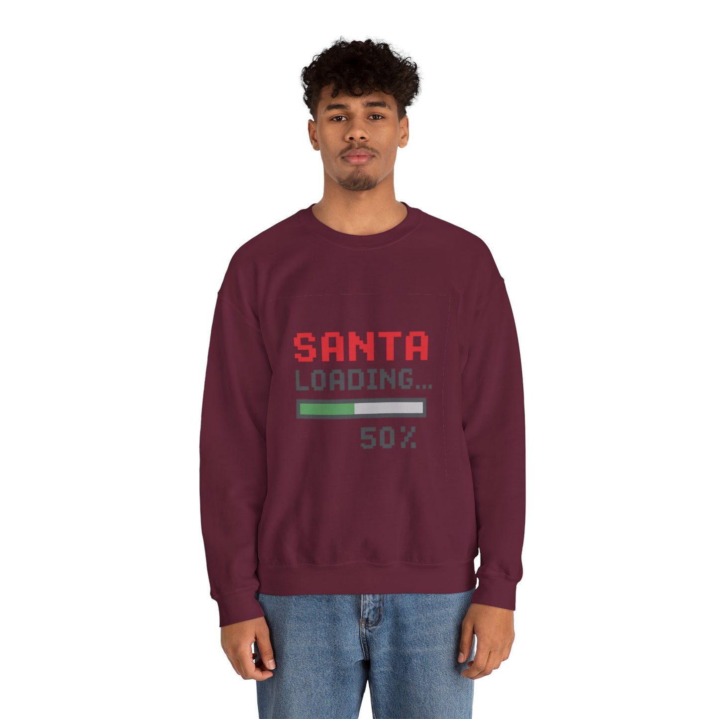 Santa Loading Bar Christmas Unisex Heavy Blend™ Crewneck Sweatshirt