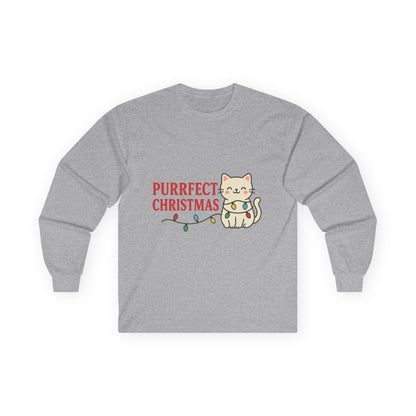 Purrfect Christmas Kitty Cat Unisex Ultra Cotton Long Sleeve Tee