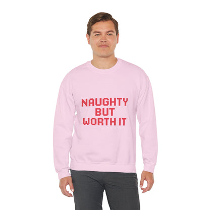 Naughty But Worth It Christmas Unisex Heavy Blend™ Crewneck Sweatshirt