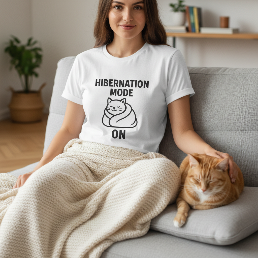 Hibernation Mode On Cat Unisex Jersey Short Sleeve Tee T-shirt