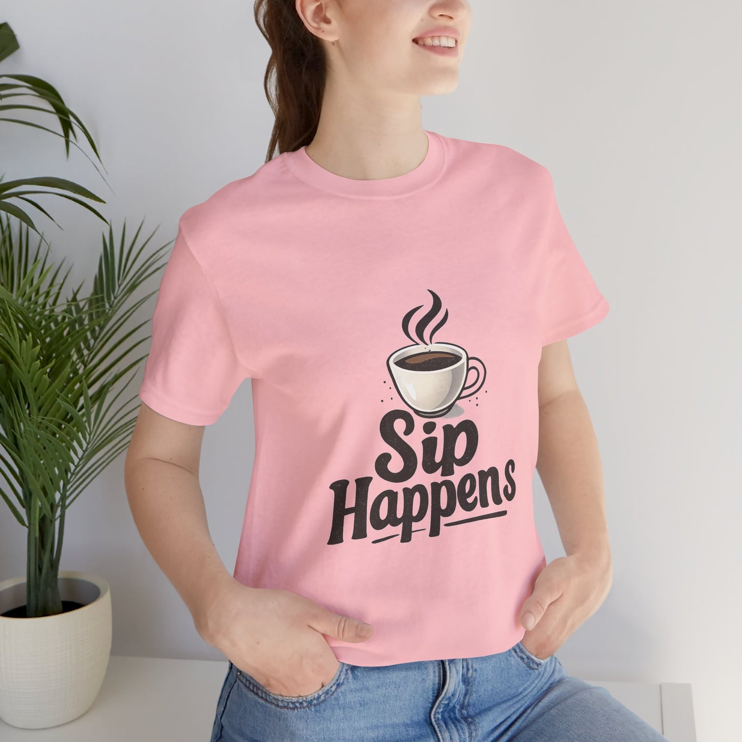 Sip Happens Coffee Cup Unisex Jersey Short Sleeve Tee T-shirt