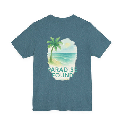 Logo Paradise Found Back Side Design Unisex Jersey Short Sleeve Tee T-shirt