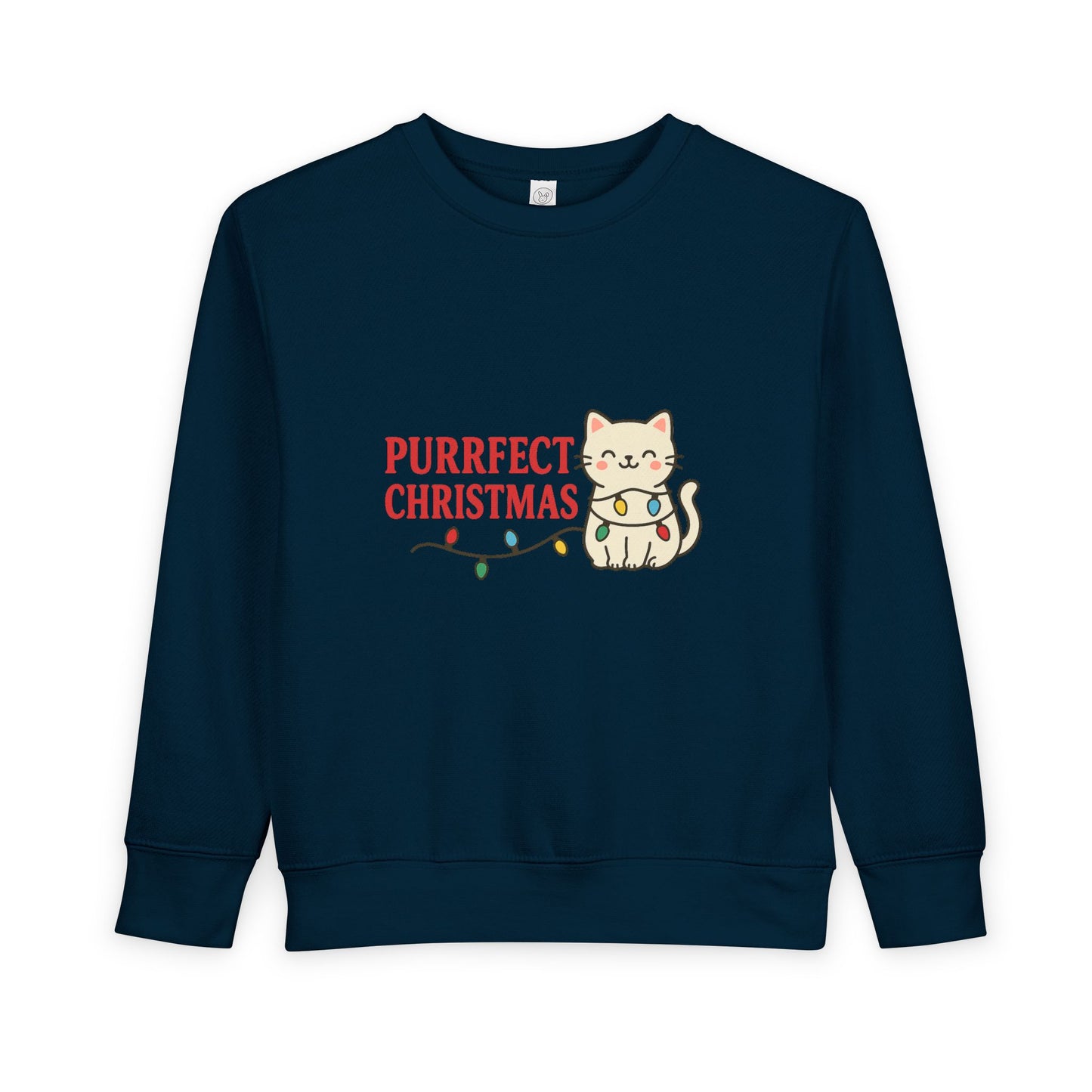 Puurfect Christmas Kitty Cat With Lights Toddler Sweatshirt
