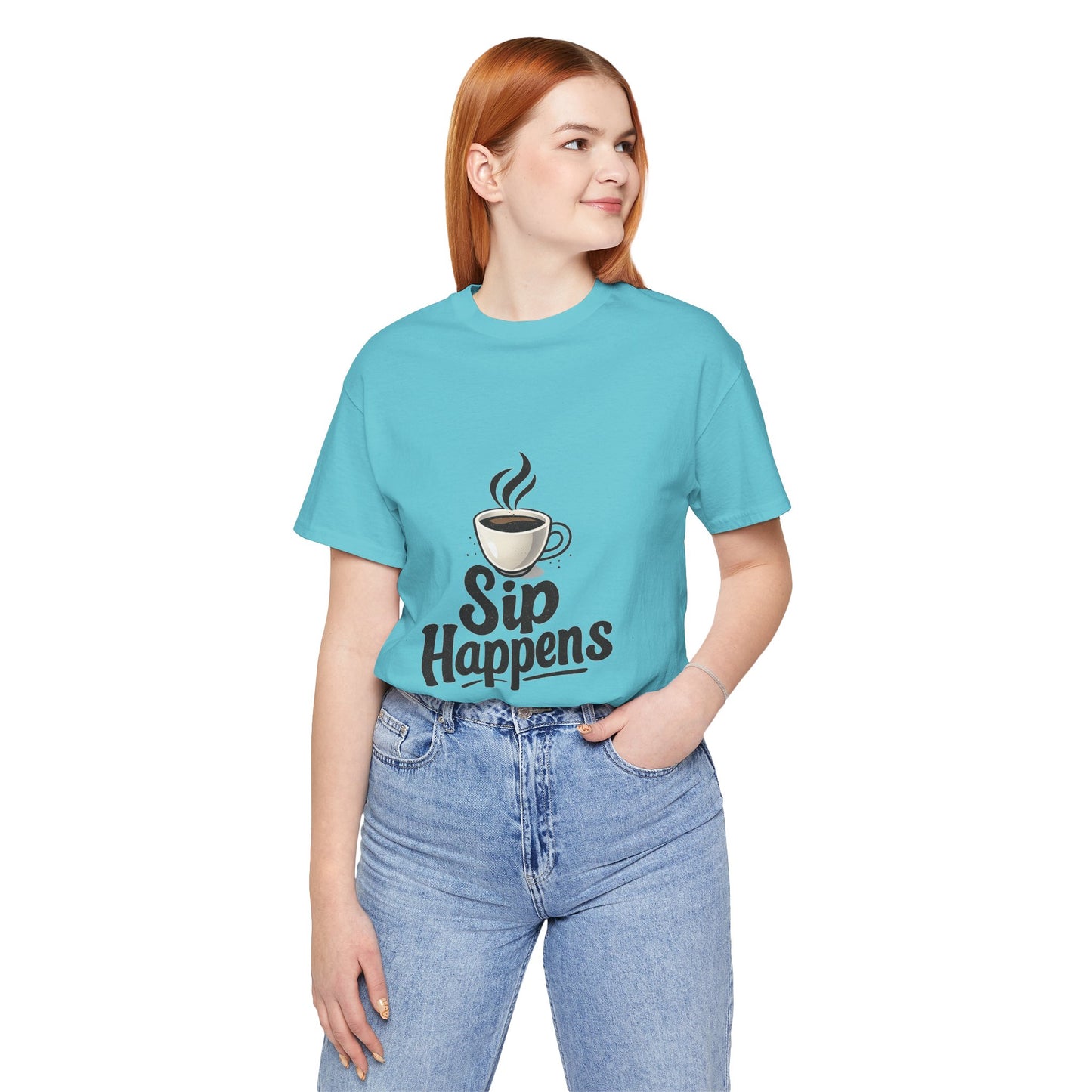 Sip Happens Coffee Cup Unisex Jersey Short Sleeve Tee T-shirt