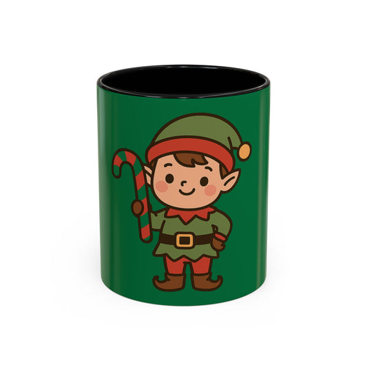 Festive Gift Christmas Elf Candy Cane Mug 11oz