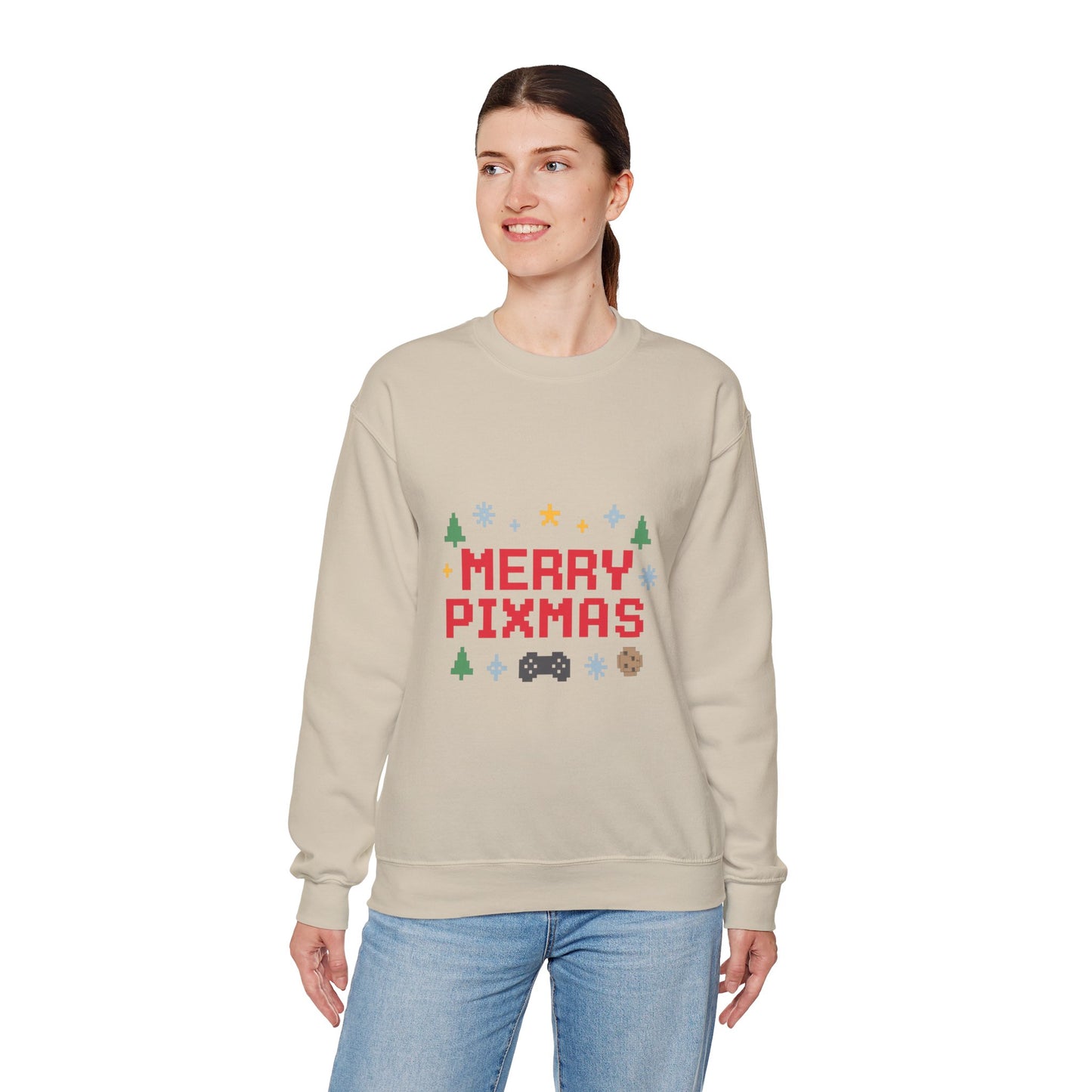 Merry Pixmas Christmas Unisex Heavy Blend™ Crewneck Sweatshirt