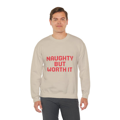 Naughty But Worth It Christmas Unisex Heavy Blend™ Crewneck Sweatshirt
