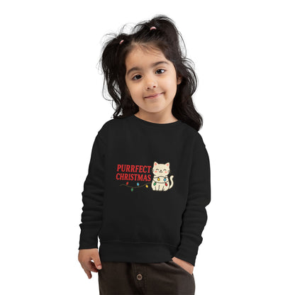 Puurfect Christmas Kitty Cat With Lights Toddler Sweatshirt