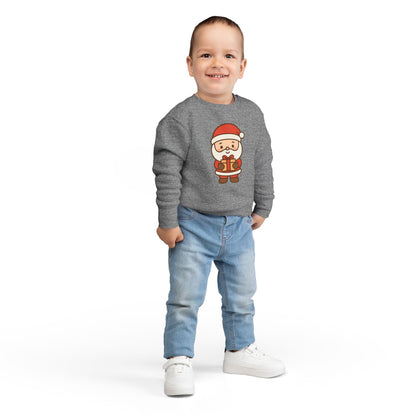 Baby Santa Holding Christmas Gift Toddler Sweatshirt