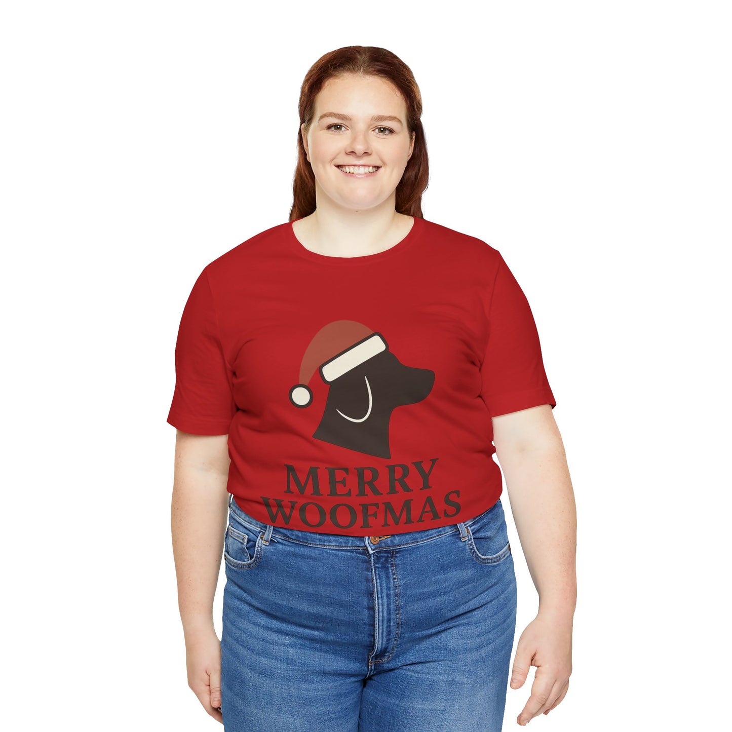 Merry Woofmas Christmas Unisex Jersey Short Sleeve Tee T-shirt