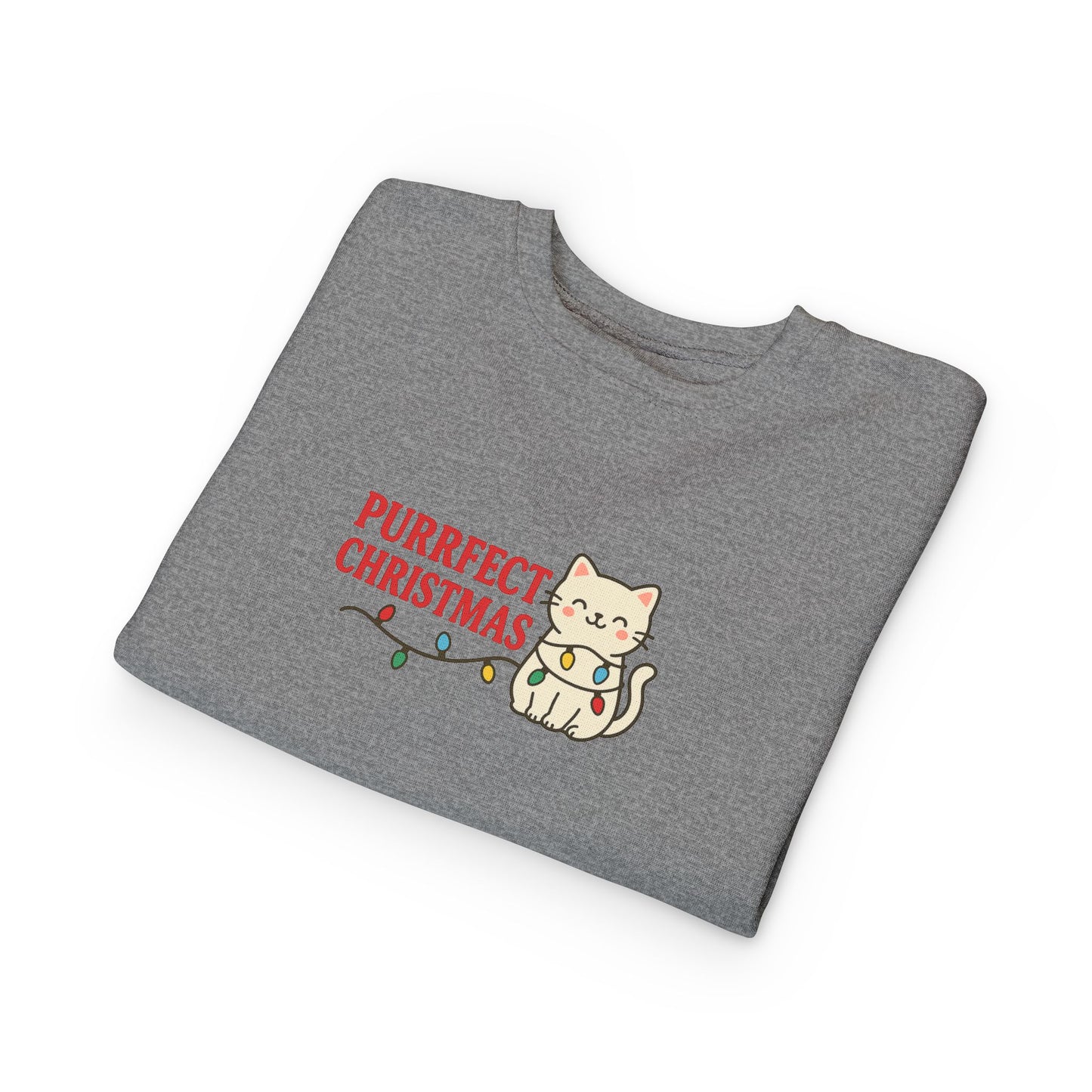 Puurfect Christmas Kitty Cat With Lights Toddler Sweatshirt