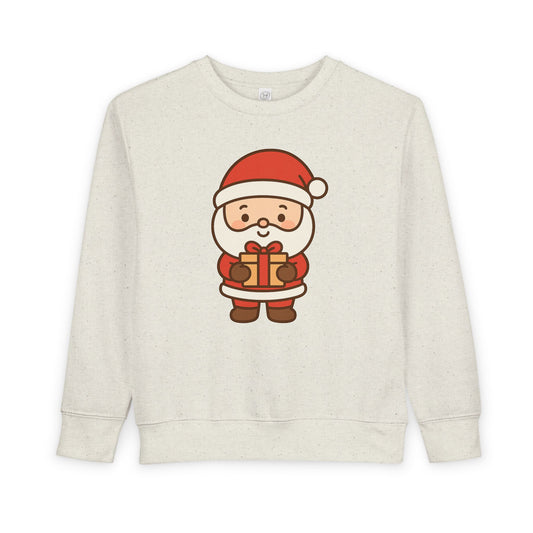 Baby Santa Holding Christmas Gift Toddler Sweatshirt