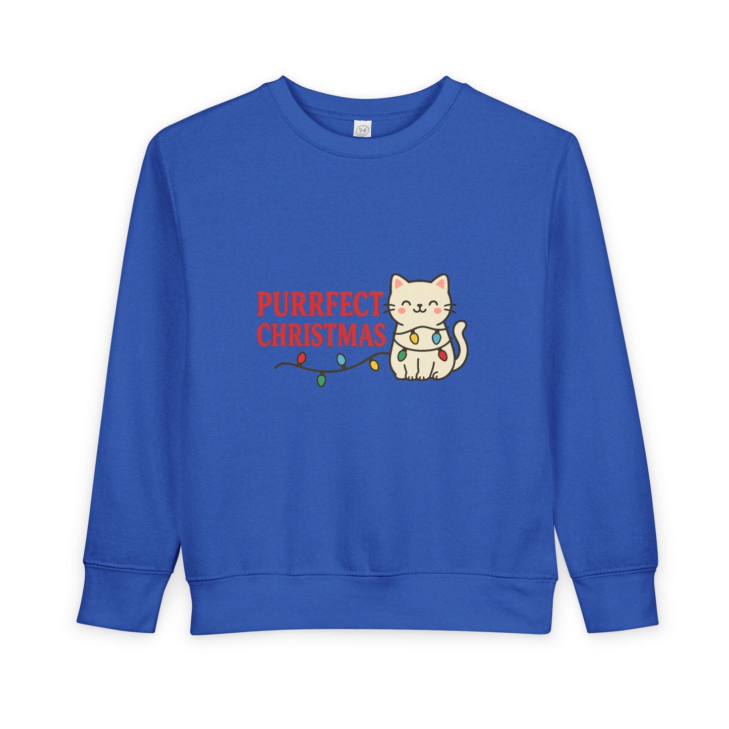 Puurfect Christmas Kitty Cat With Lights Toddler Sweatshirt