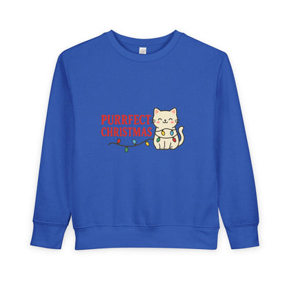 Puurfect Christmas Kitty Cat With Lights Toddler Sweatshirt