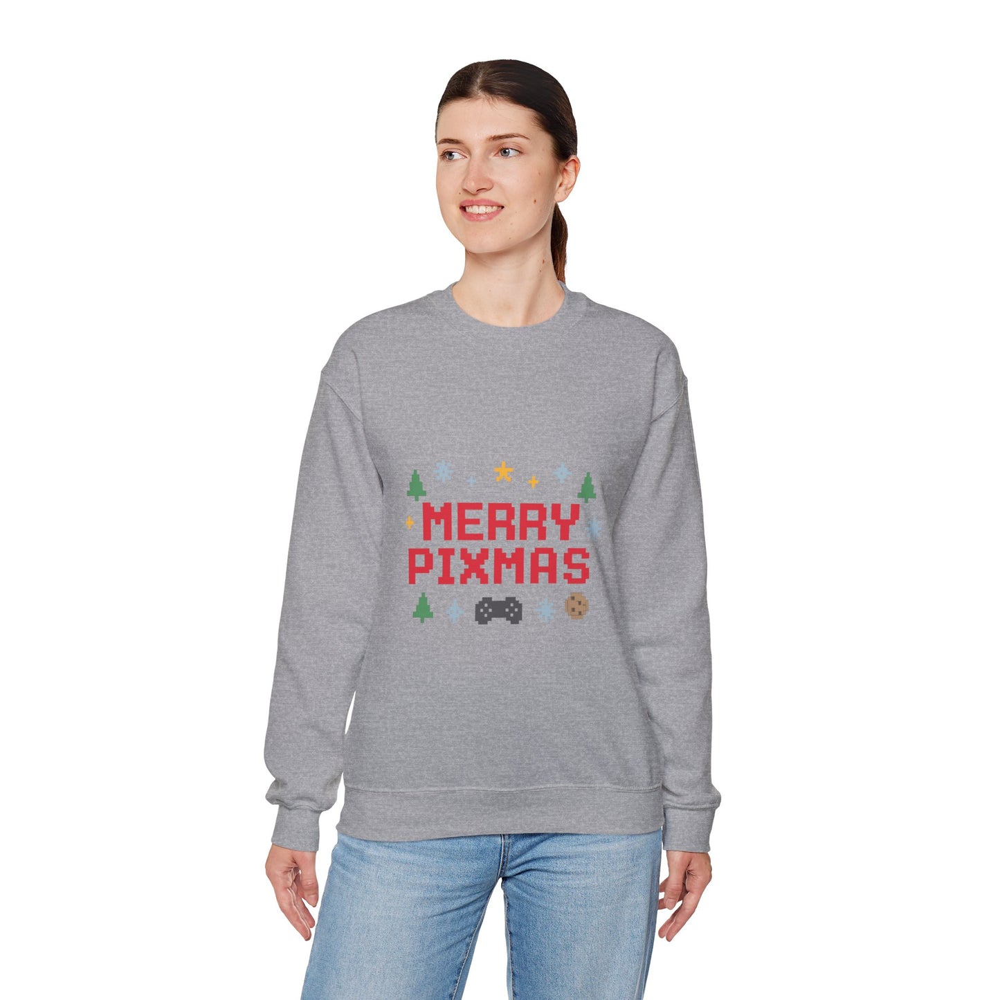 Merry Pixmas Christmas Unisex Heavy Blend™ Crewneck Sweatshirt