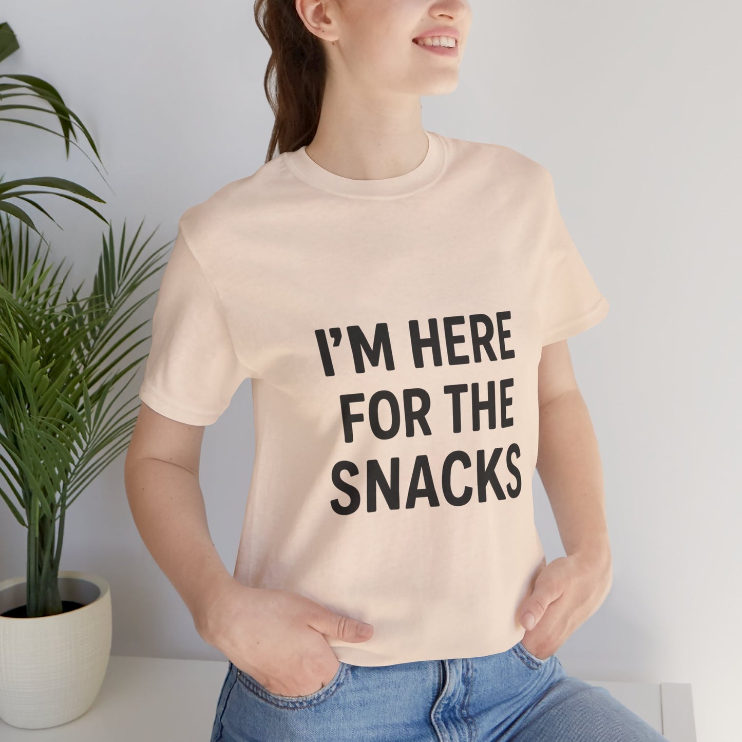 I'm Here For The Snacks Unisex Jersey Short Sleeve Tee T-shirt