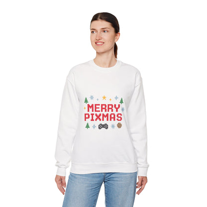 Merry Pixmas Christmas Unisex Heavy Blend™ Crewneck Sweatshirt