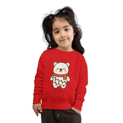 Polar Bear With Lights ChristmasToddler Sweatshirt