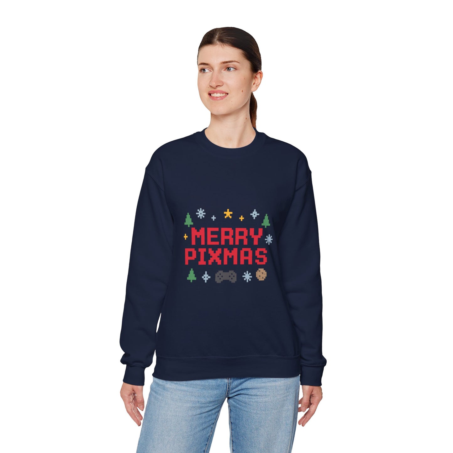 Merry Pixmas Christmas Unisex Heavy Blend™ Crewneck Sweatshirt