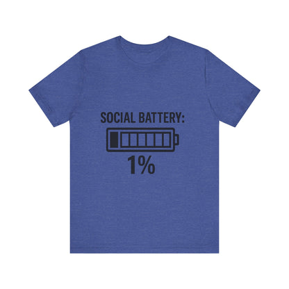 Social Battery Bar Unisex Jersey Short Sleeve Tee T-shirt