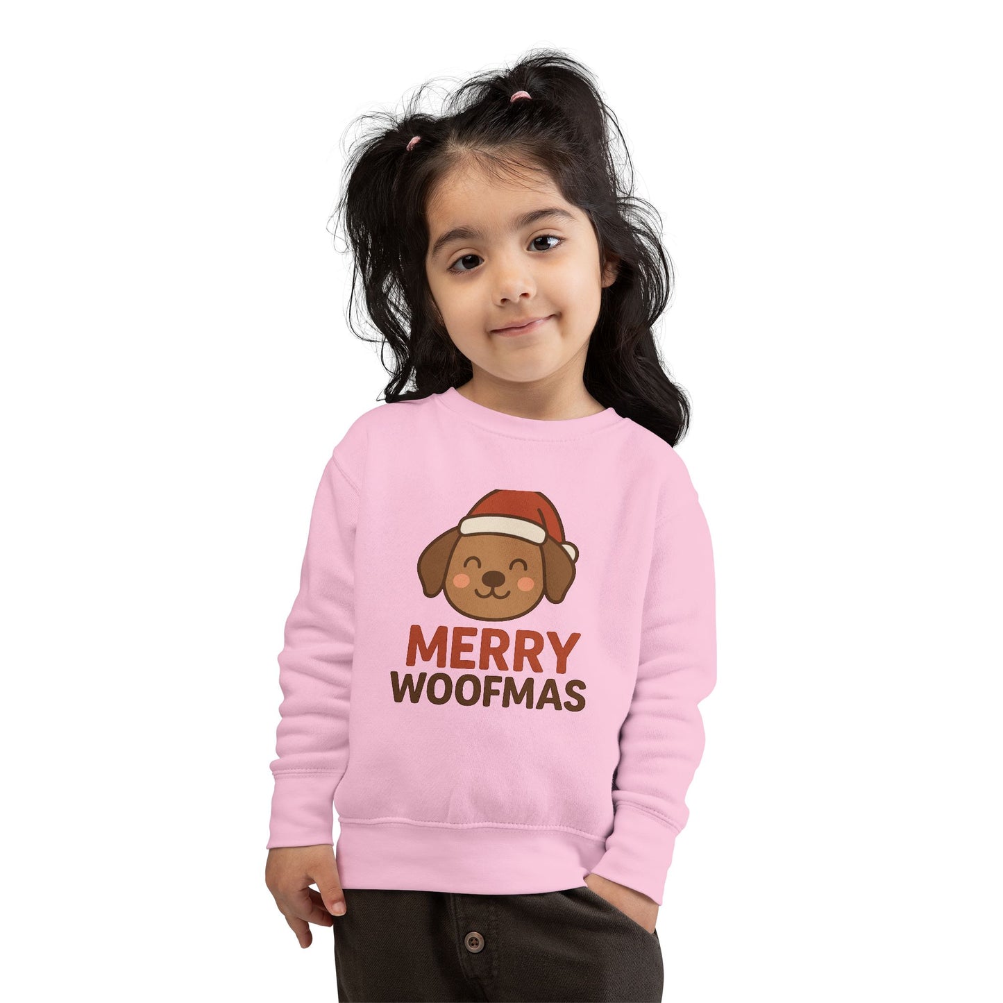 Merry Woofmas Christmas Toddler Sweatshirt
