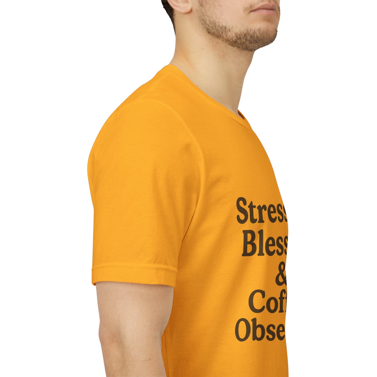 Stressed Blessed & Coffee Obsessed Unisex Jersey Short Sleeve Tee T-shirt
